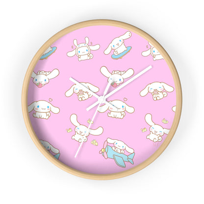 Cinnamoroll Playing Around Pattern Wall Clock