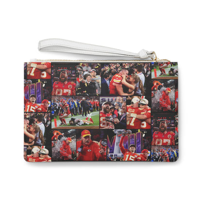 Kansas City Chiefs Superbowl LVIII Championship Victory Collage Clutch Bag