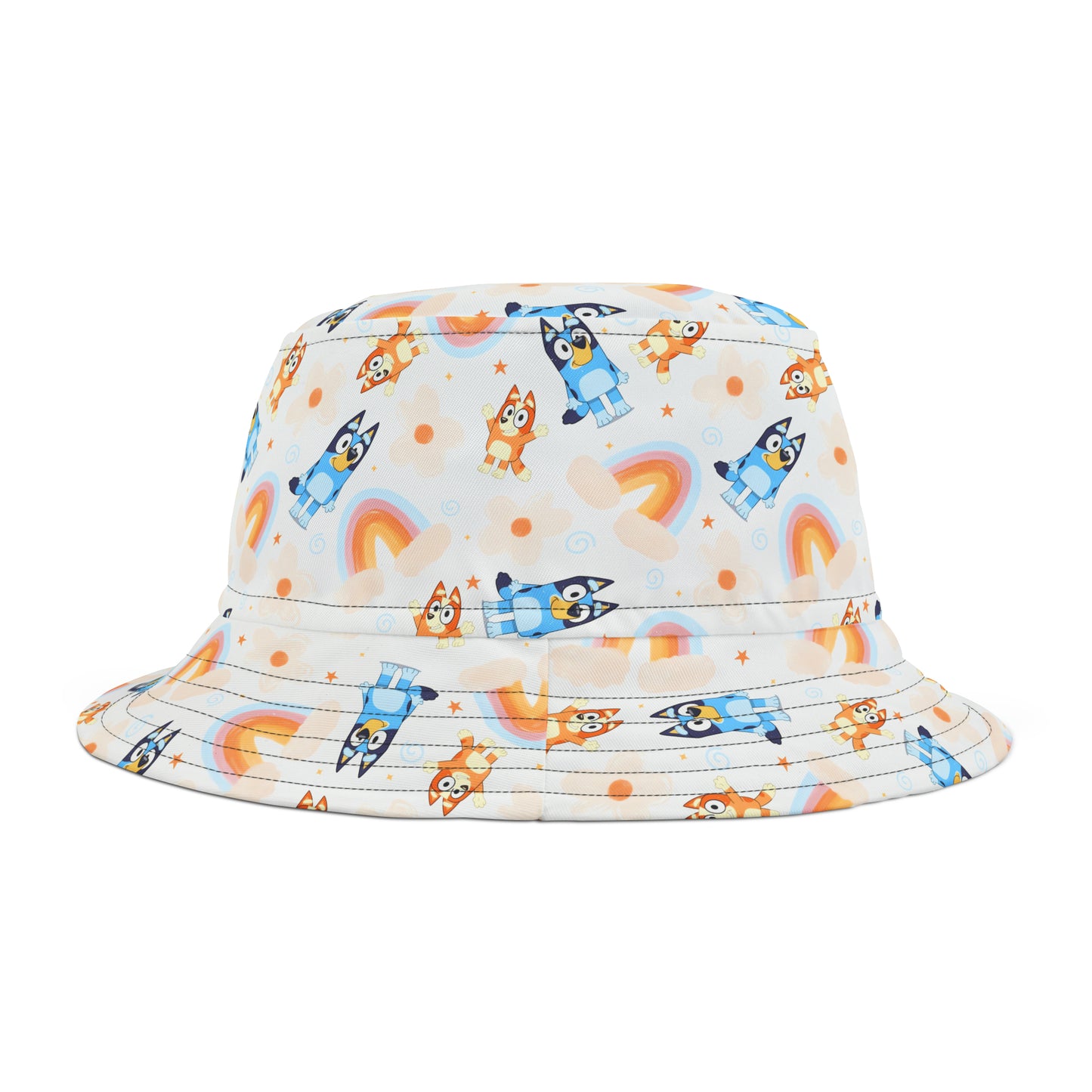 Bluey Rainbows & Flowers Pattern Bucket Hat