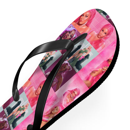 Doja Cat Hot Pink Mosaic Flip Flops