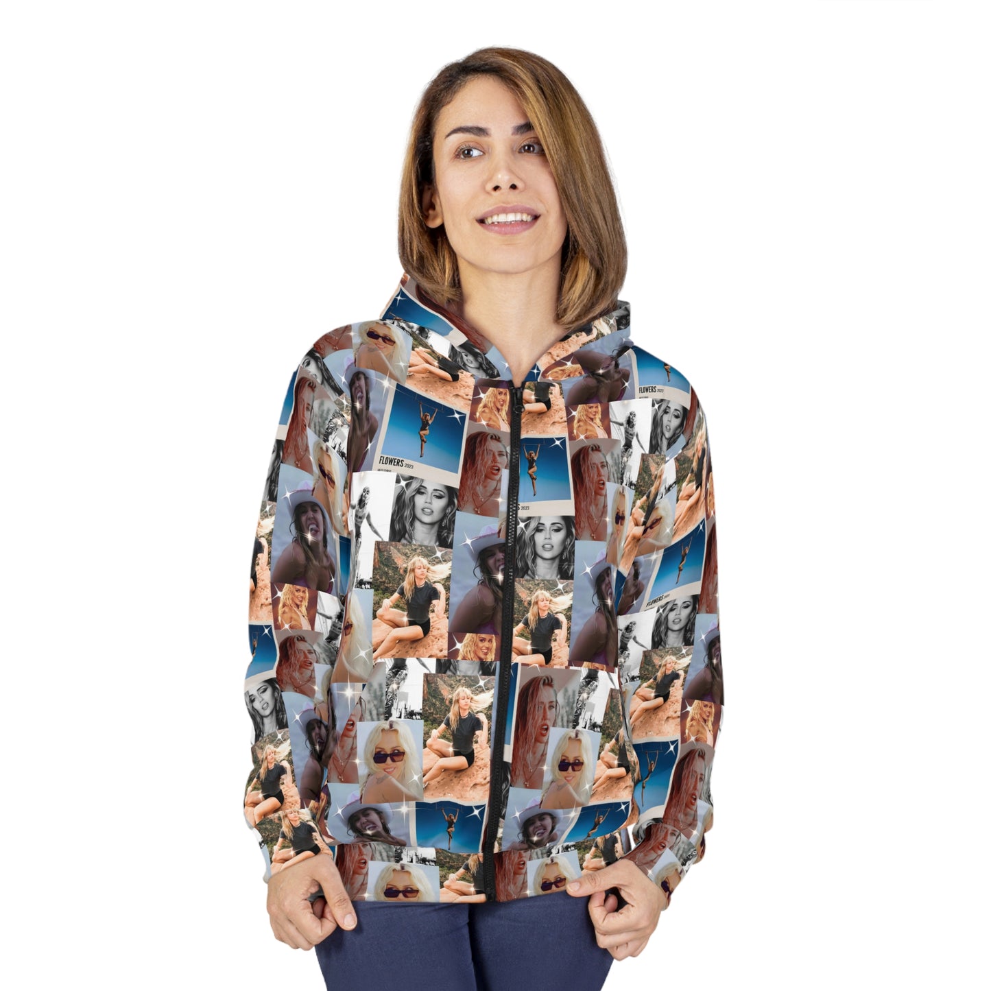 Miley Cyrus Flowers Photo Collage Unisex Zip Hoodie