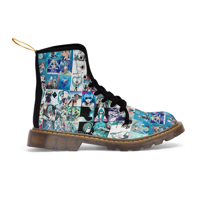 Hatsune Miku Album Cover Collage Women's Canvas Boots