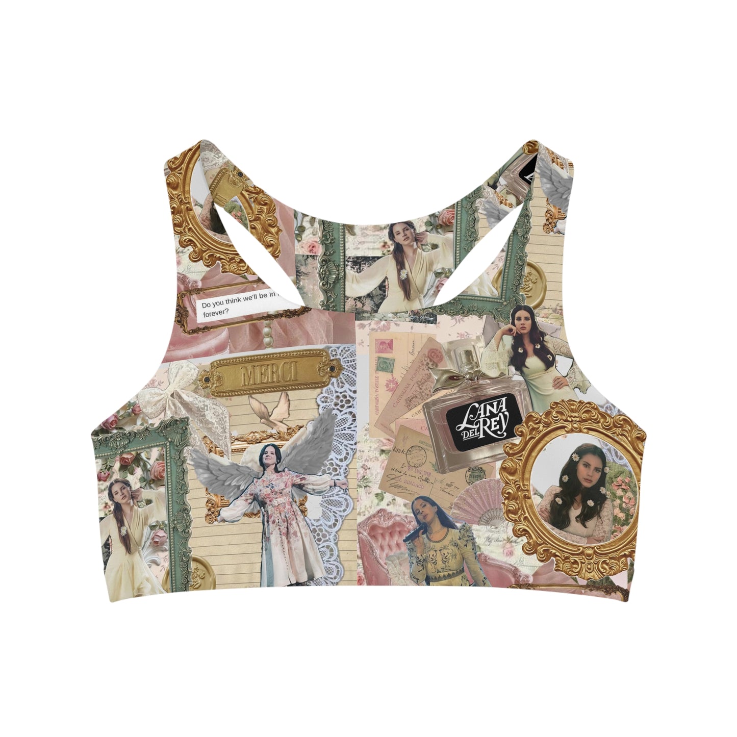 Lana Del Rey Victorian Collage Seamless Sports Bra