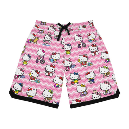 Hello Kitty Playtime Collage Basketball Rib Shorts