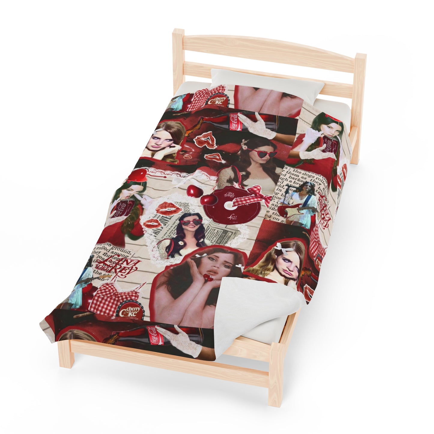 Lana Del Rey Cherry Coke Collage Velveteen Plush Blanket