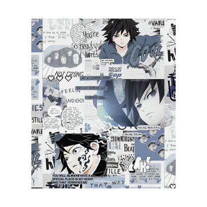 Demon Slayer Giyu Aesthetic Collage Matte Vertical Poster