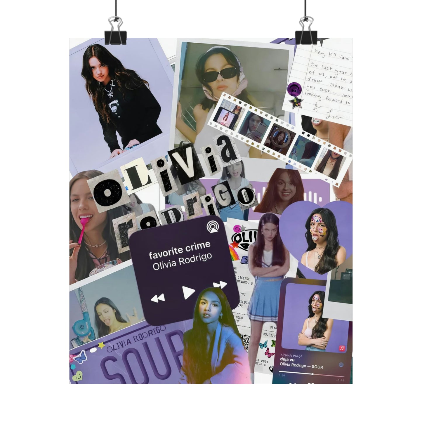 Olivia Rodrigo Deja Vu Collage Matte Poster