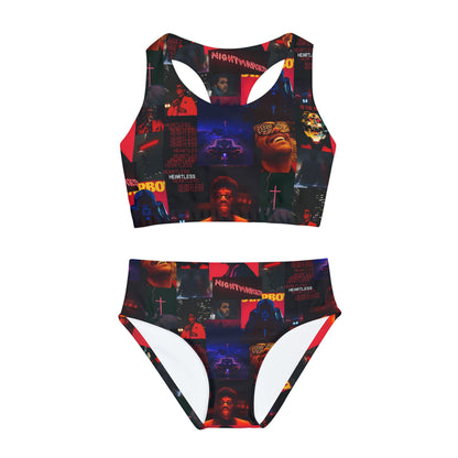 The Weeknd Heartless Nightmares Collage Girls Two Piece Swimsuit