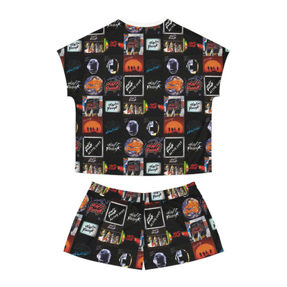 Daft Punk Album Cover Art Collage Women's Short Pajama Set