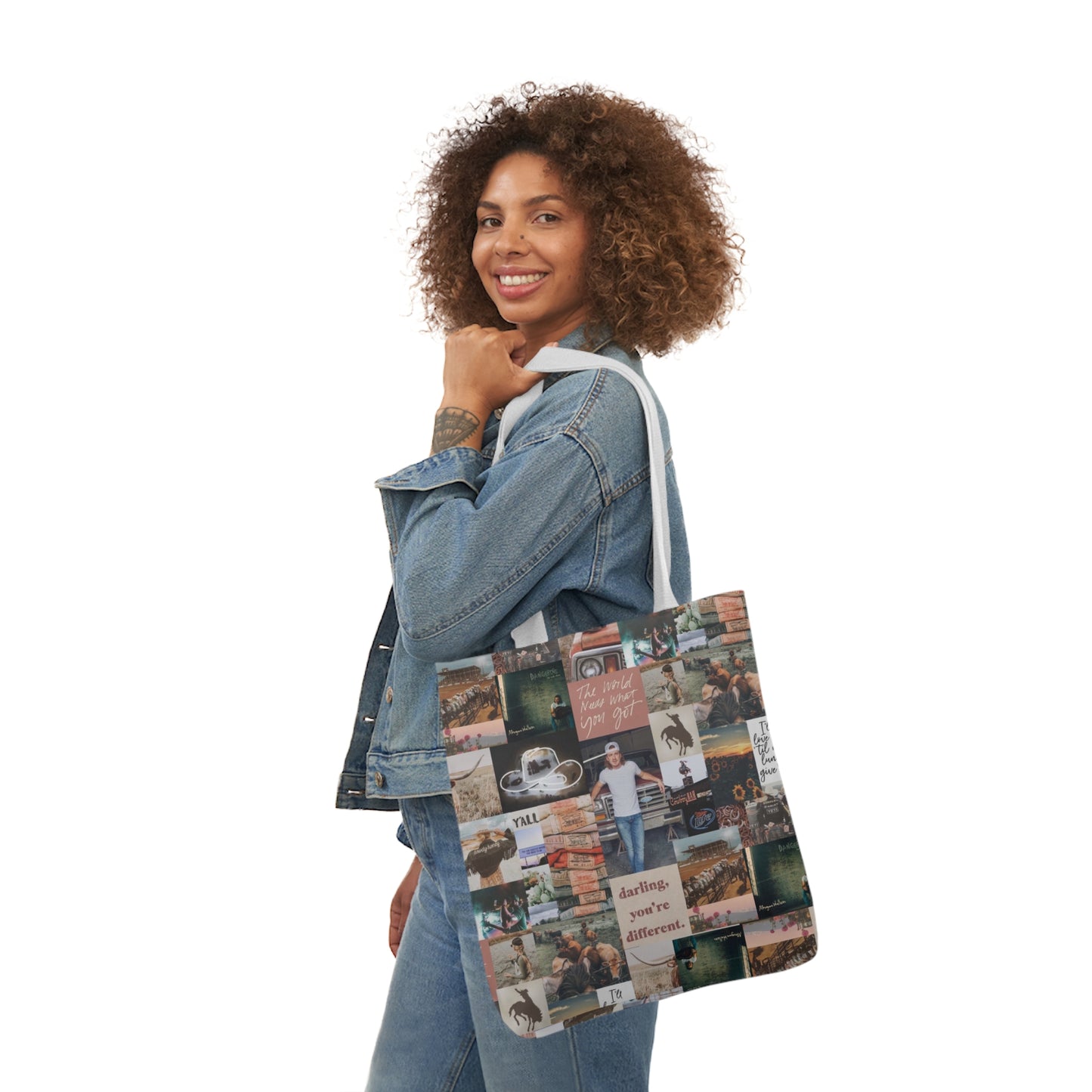 Morgan Wallen Darling You're Different Collage Polyester Canvas Tote Bag