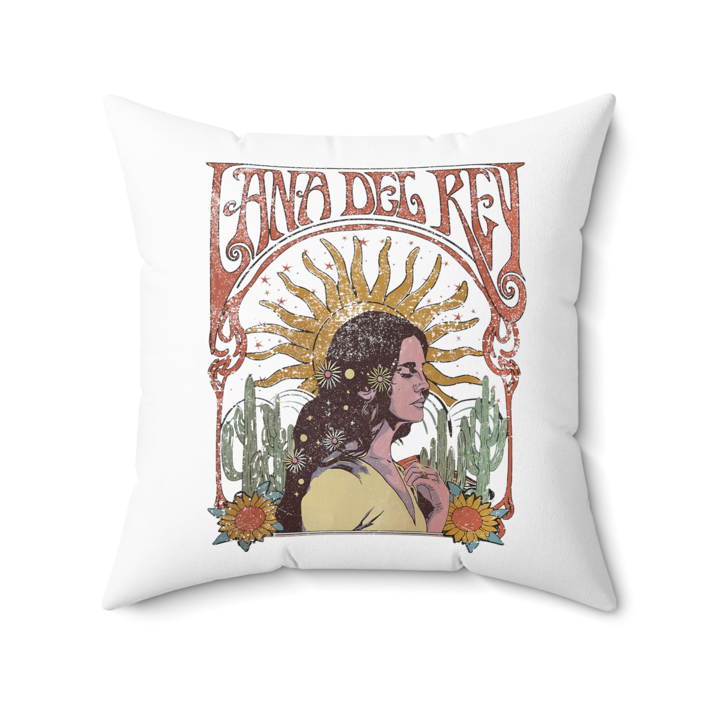 Lana Del Rey Vintage Artwork Spun Polyester Square Pillow