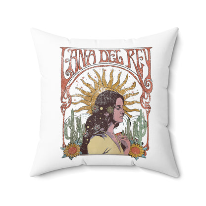 Lana Del Rey Vintage Artwork Spun Polyester Square Pillow