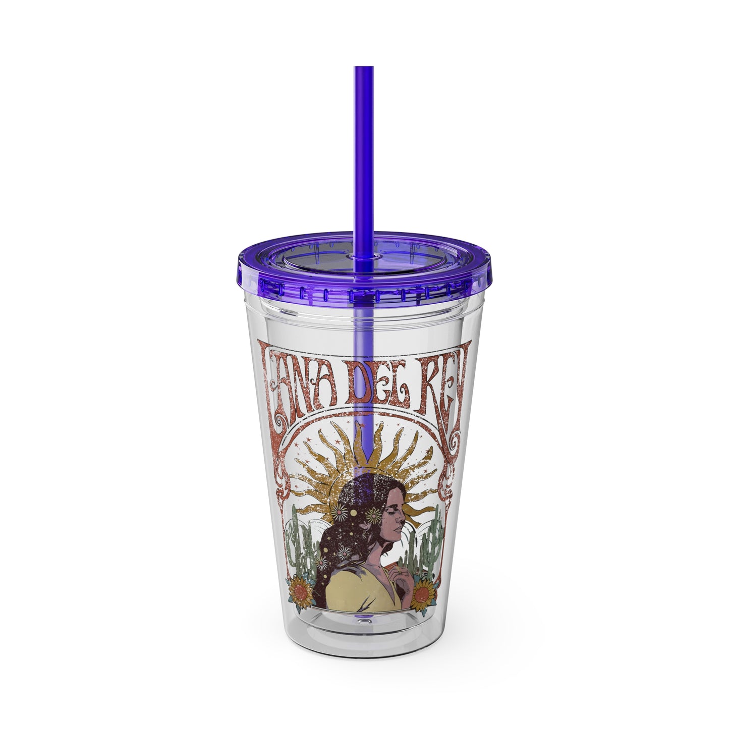 Lana Del Rey Vintage Artwork Sunsplash Tumbler with Straw