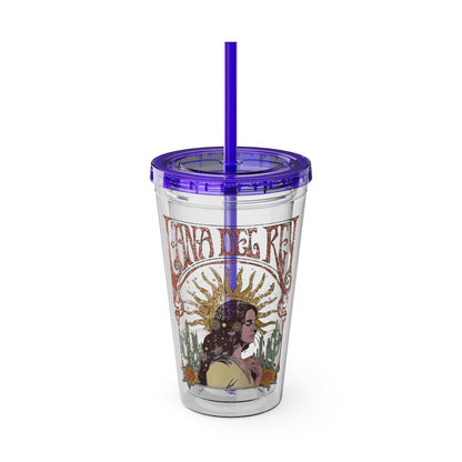 Lana Del Rey Vintage Artwork Sunsplash Tumbler with Straw