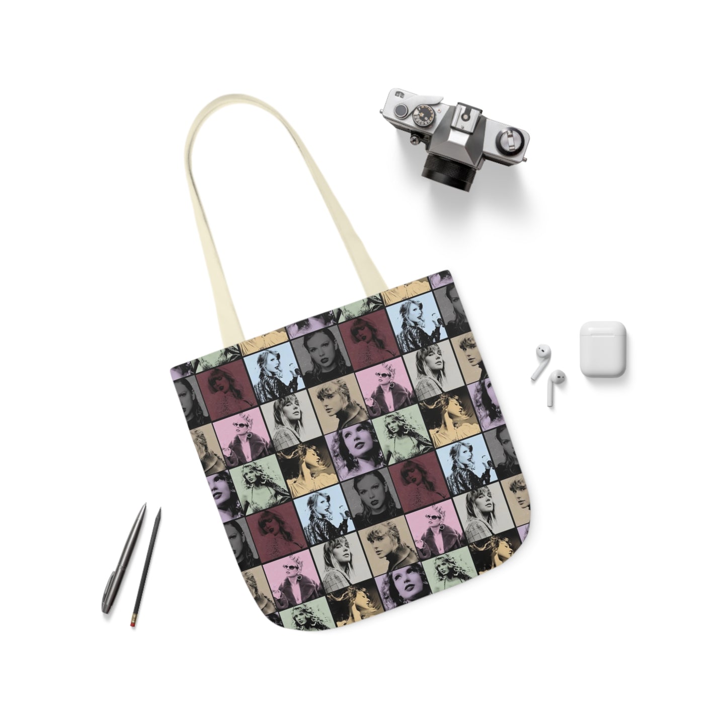 Taylor Swift Eras Collage Polyester Canvas Tote Bag