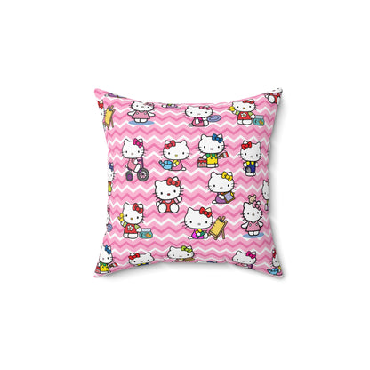 Hello Kitty Playtime Collage Spun Polyester Square Pillow