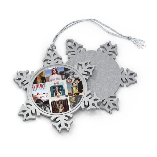 Lana Del Rey Album Cover Collage Pewter Snowflake Ornament
