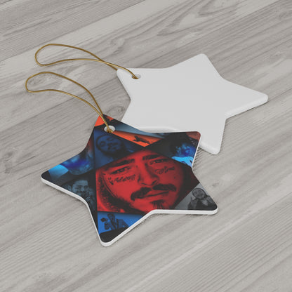 Post Malone Crystal Portaits Collage Ceramic Ornament