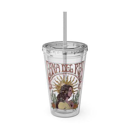 Lana Del Rey Vintage Artwork Sunsplash Tumbler with Straw