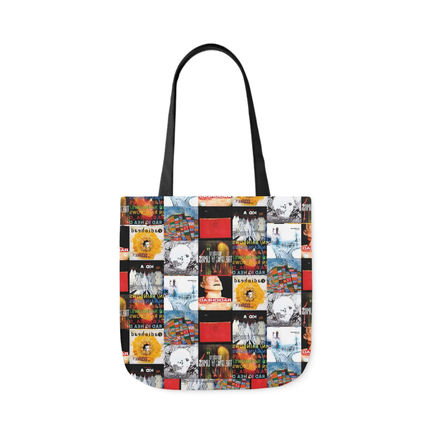 Radiohead Album Cover Collage Polyester Canvas Tote Bag