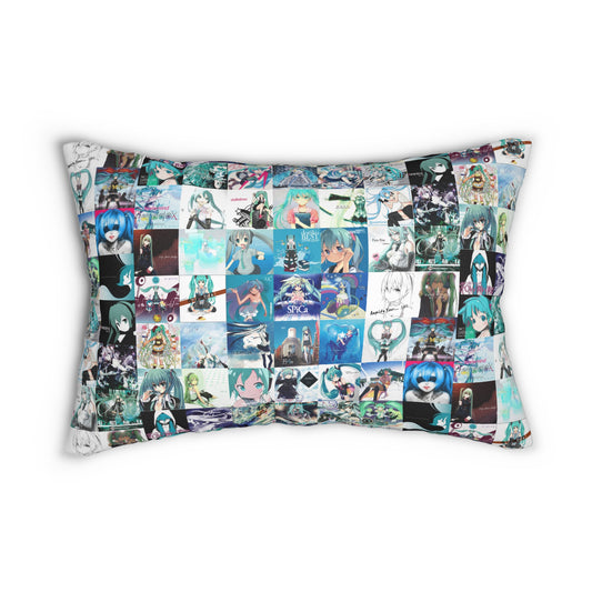 Hatsune Miku Album Cover Collage Polyester Lumbar Pillow