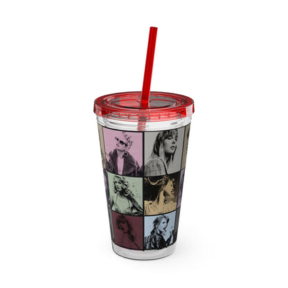 Taylor Swift Eras Collage Sunsplash Tumbler with Straw