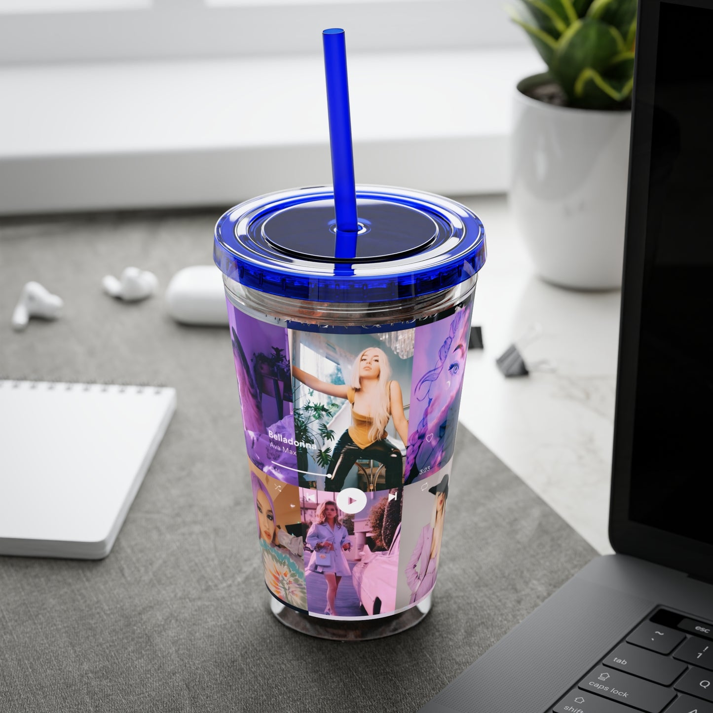 Ava Max Belladonna Photo Collage Sunsplash Tumbler with Straw