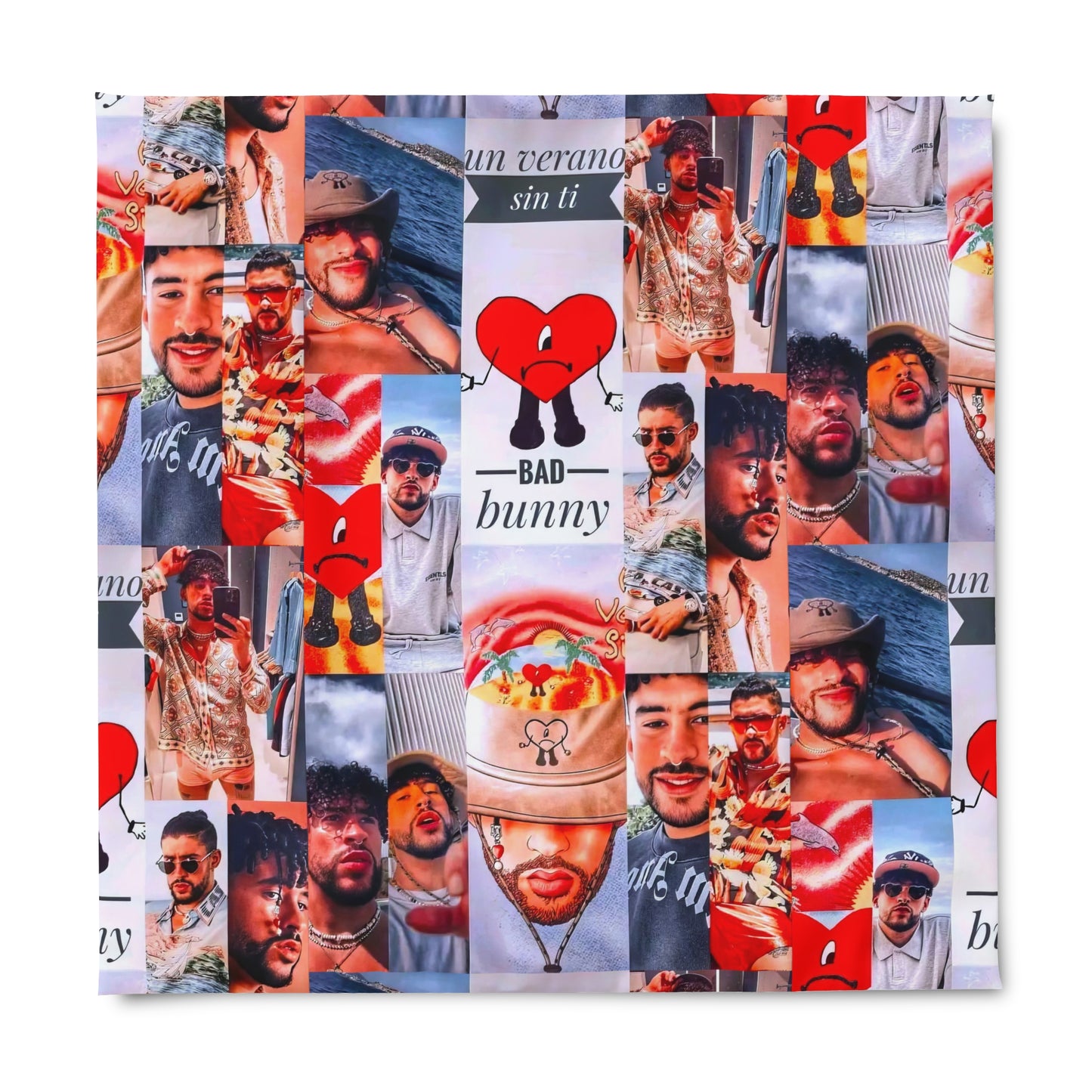 Bad Bunny Un Verano Sin Ti Photo Collage Duvet Cover