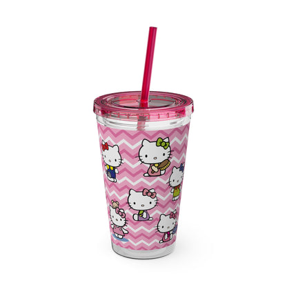 Hello Kitty Playtime Collage Sunsplash Tumbler with Straw