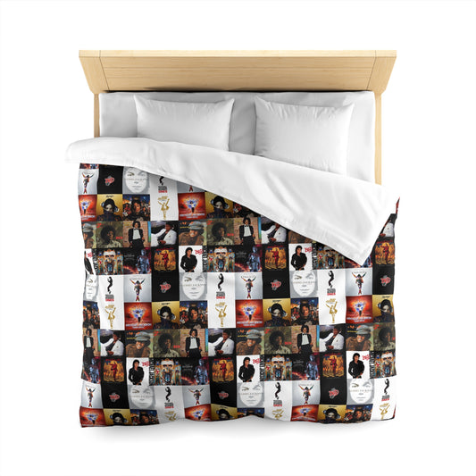 Michael Jackson Album Cover Collage Microfiber Duvet Cover