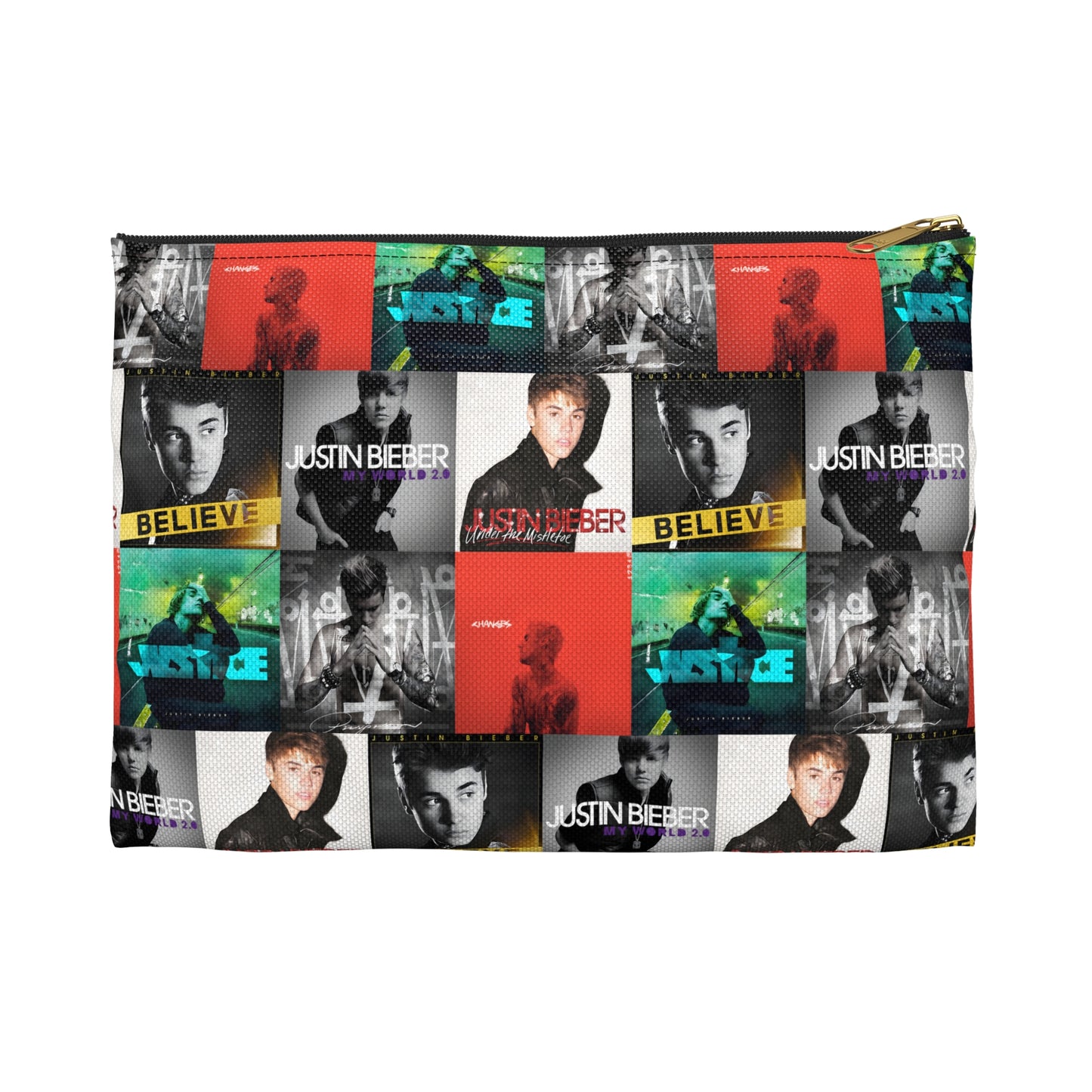 Justin Bieber Album Cover Collage Accesory Pouch