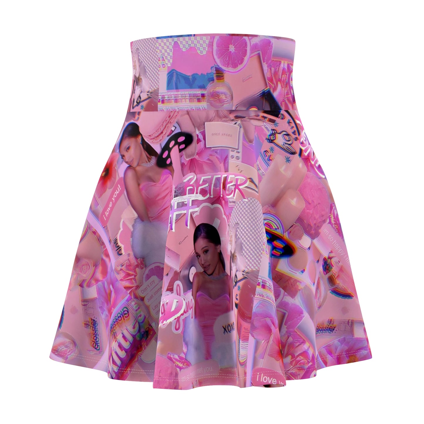 Ariana Grande Purple Vibes Collage Women's Skater Skirt