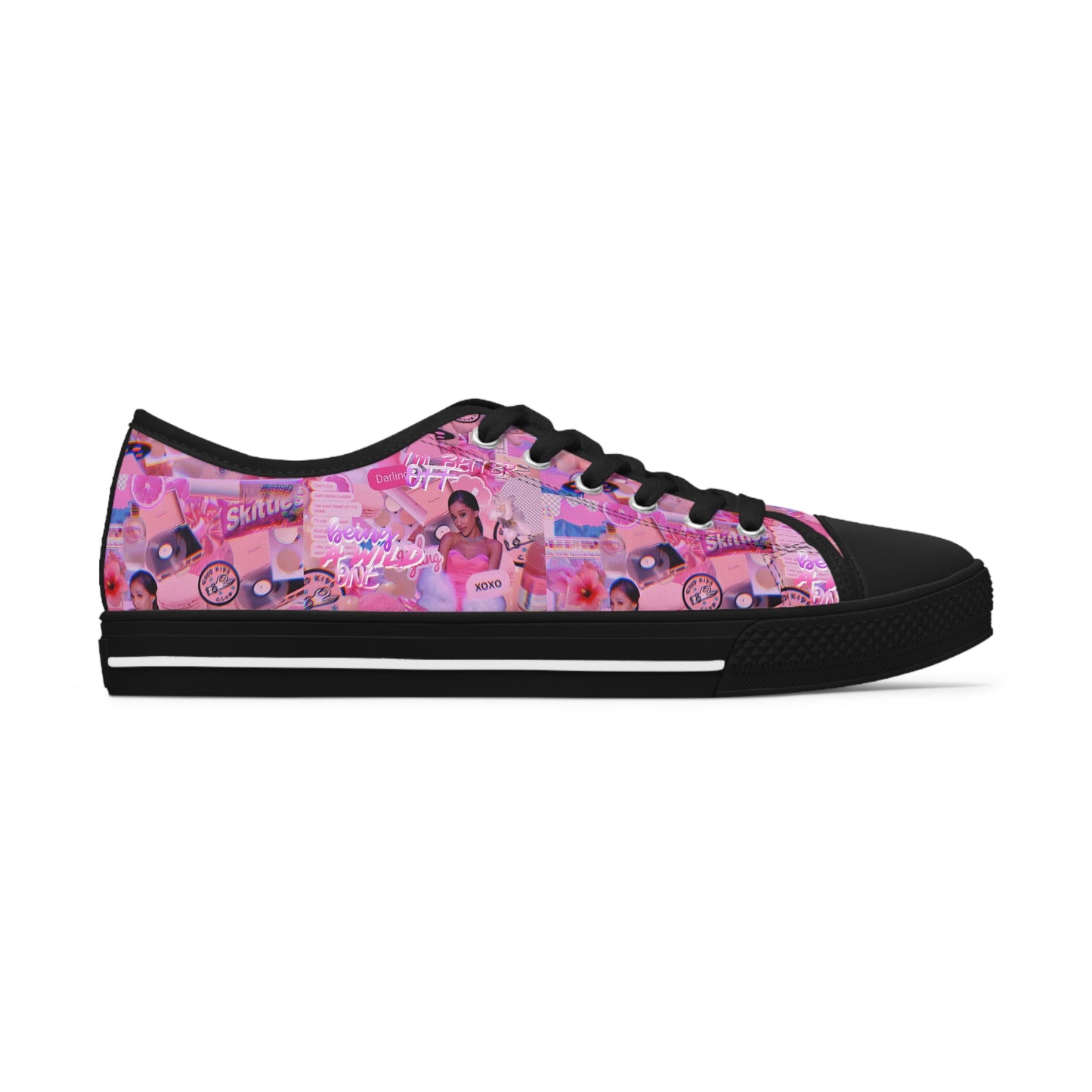 Ariana Grande Purple Vibes Collage Women's Low Top Sneakers