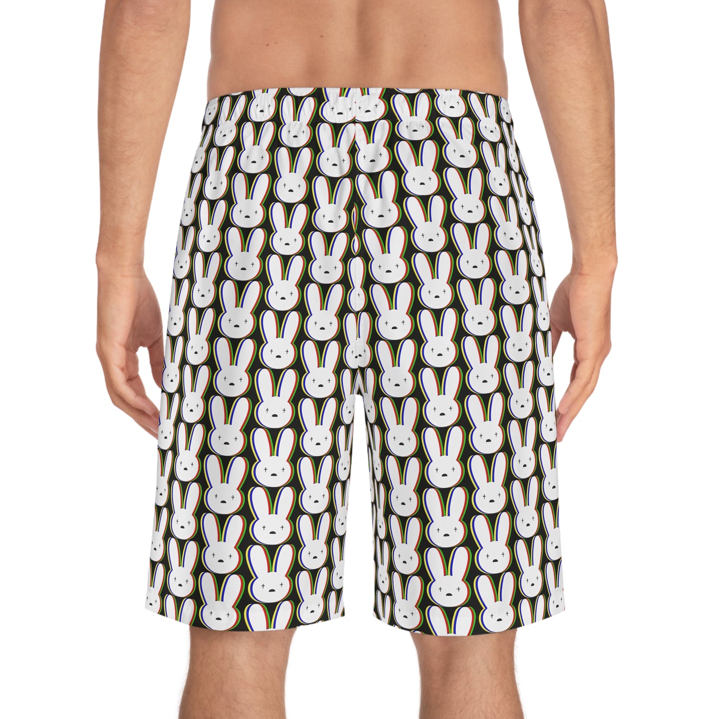 Bad Bunny Logo Pattern Men's Board Shorts