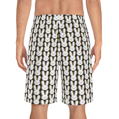 Bad Bunny Logo Pattern Men's Board Shorts