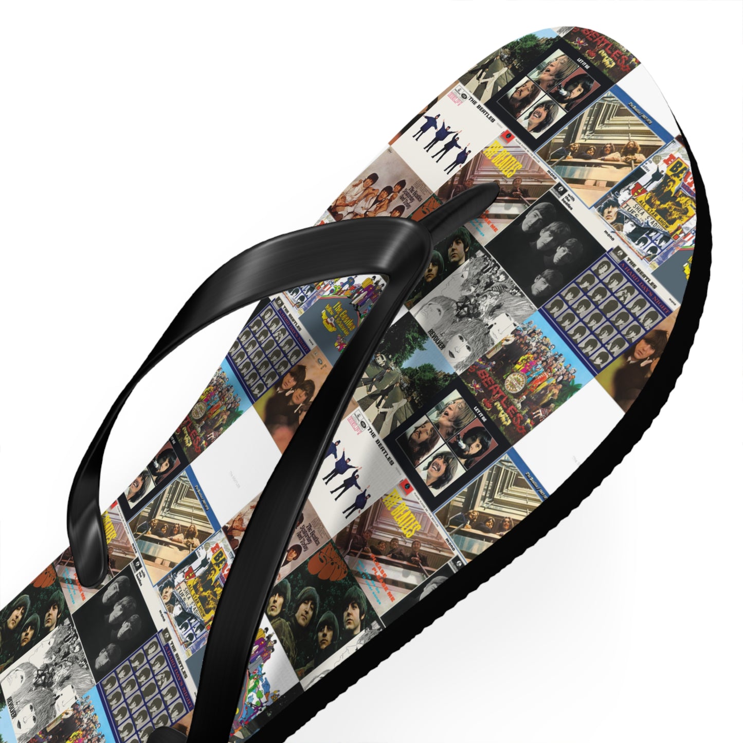 The Beatles Album Cover Collage Flip Flops