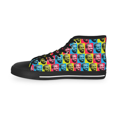 Drake Colored Checker Faces Men's High Top Sneakers