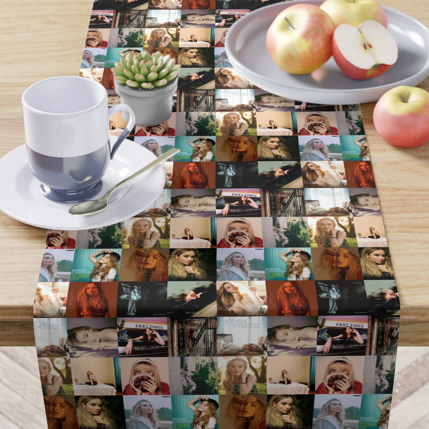 Sabrina Carpenter Album Cover Collage Table Runner