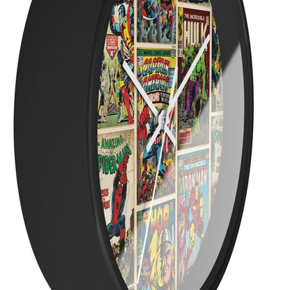 Marvel Comic Book Cover Collage Round Wall Clock