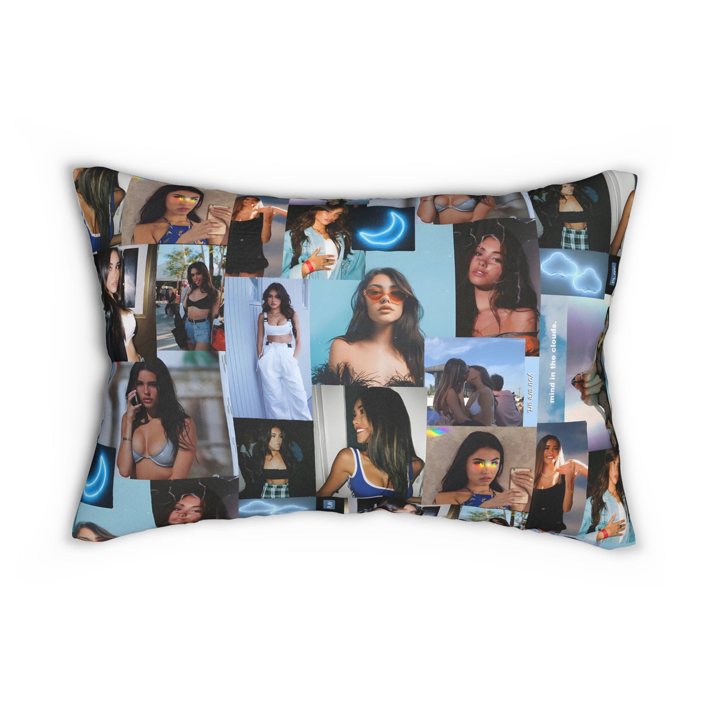 Madison Beer Mind In The Clouds Collage Polyester Lumbar Pillow