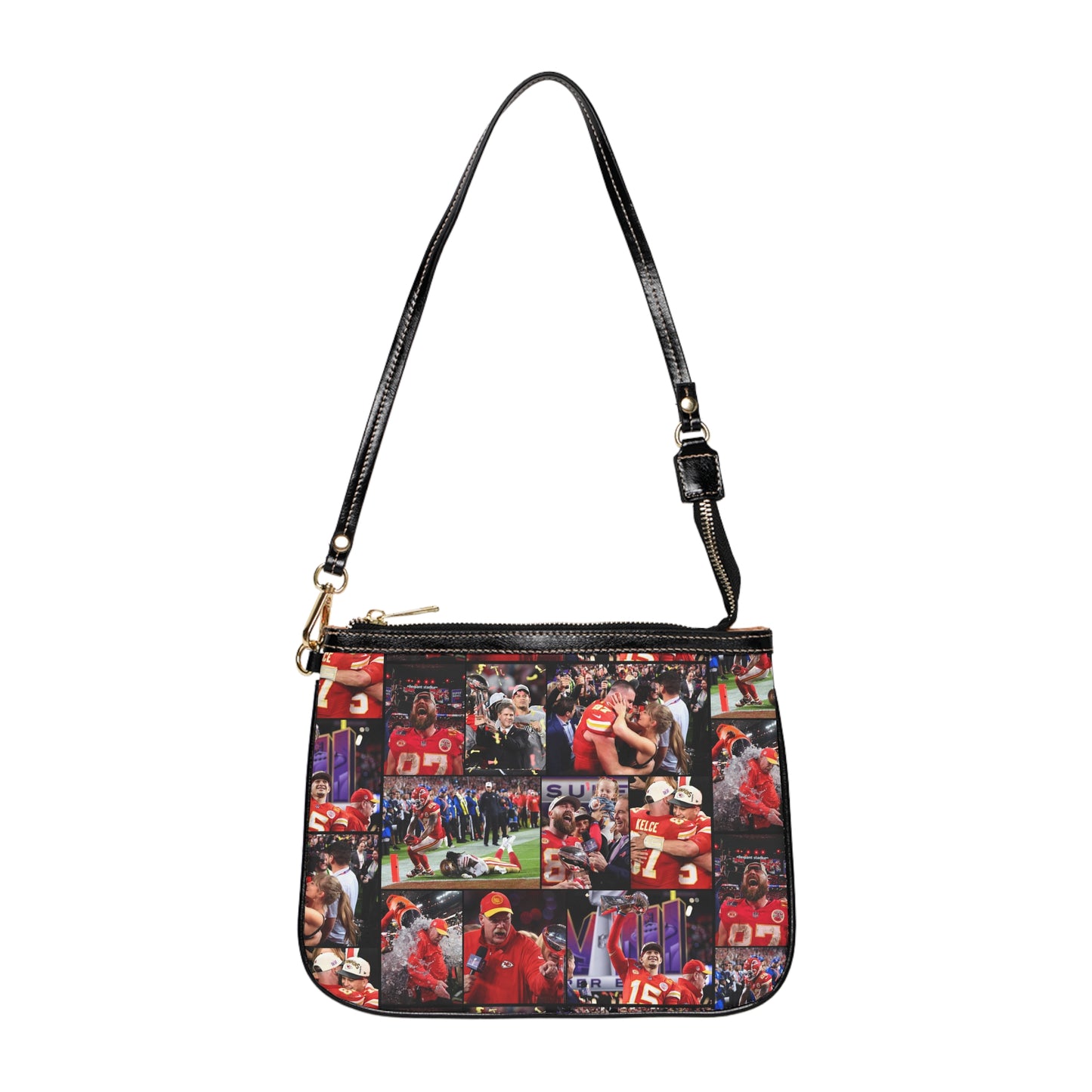 Kansas City Chiefs Superbowl LVIII Championship Victory Collage Small Shoulder Bag