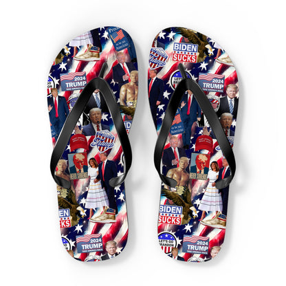 Donald Trump 2024 MAGA Montage Flip Flops