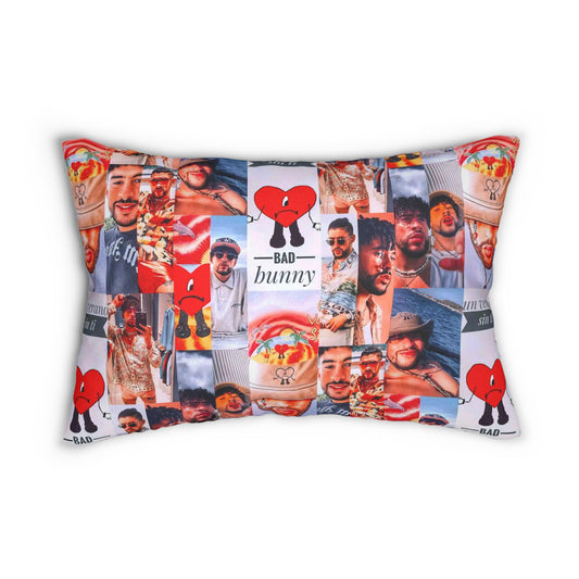 Bad Bunny Un Verano Sin Ti Photo Collage Polyester Lumbar Pillow
