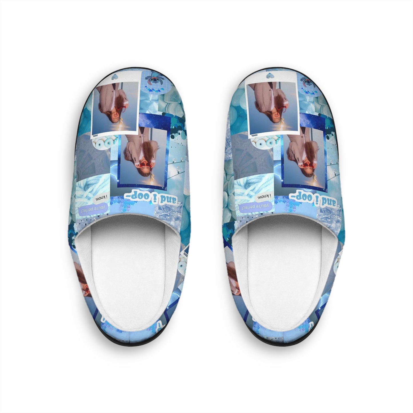 Olivia Rodrigo Light Blue Aesthetic Collage Women's Indoor Slippers