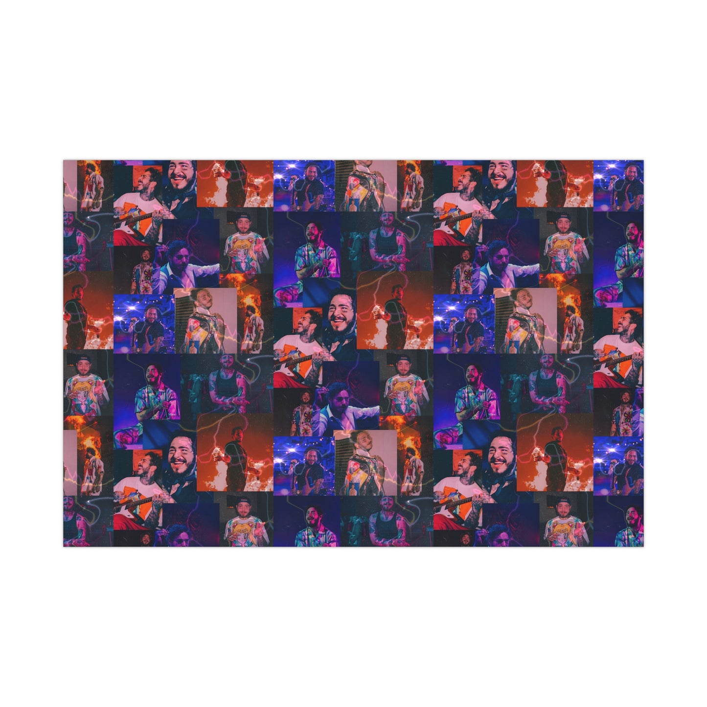 Post Malone Lightning Photo Collage Gift Wrap Paper