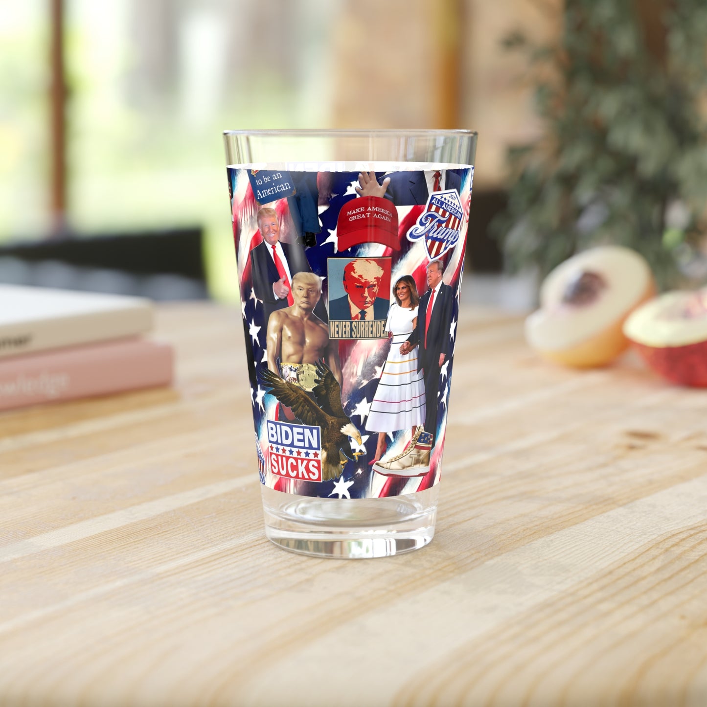 Donald Trump 2024 MAGA Montage Pint Glass