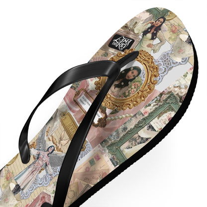 Lana Del Rey Victorian Collage Flip Flops