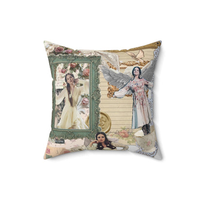 Lana Del Rey Victorian Collage Spun Polyester Square Pillow