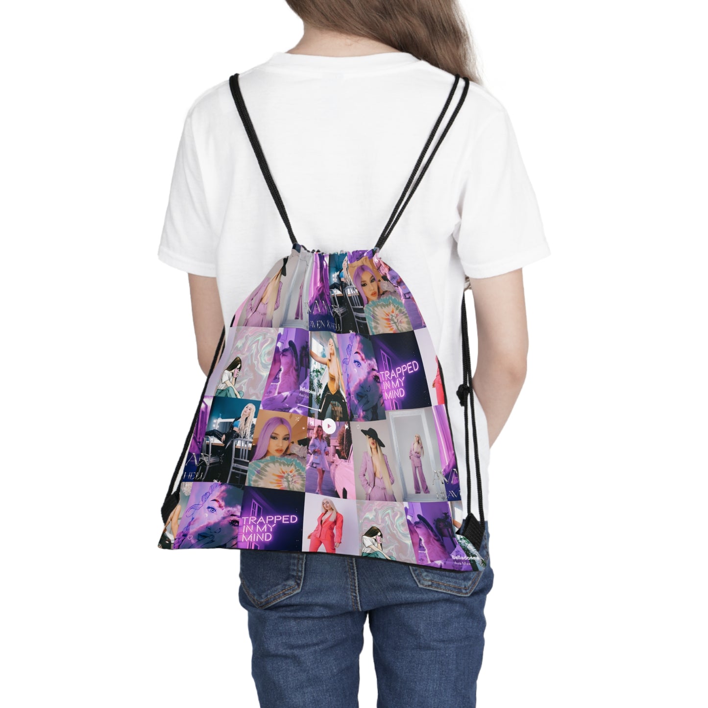 Ava Max Belladonna Photo Collage Outdoor Drawstring Bag