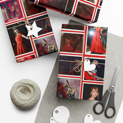 Taylor Swift Red Era Collage Gift Wrap Paper